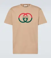 [Gucci] Gucci Interlocking G cotton jersey T-shirt AU 90 brown