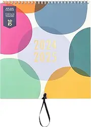 Busy B Mid Year Family Calendar Running August 2024 - August 2025. Spot Academic Family Wall Planner Featuring Month to View Layout, Five Schedules and 13 Monthly Pockets. FSC® Certified