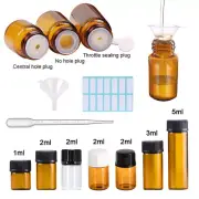 Amber Glass Bottles for Essential Oils and Perfumes, Mini Bottles (1-5ml)