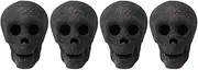 4pcs Imitated Human Fire Pit Skulls, Halloween Fireproof Fire Pit Skull Ceramic Props Reusable Horror Decor for Fire Pit, for Party Bonfire Campfire Fireplace Firepit
