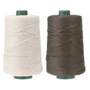 2 Pcs Polyester Macrame Cord, 3mm x 219 Yards Macrame Cords - (Beige/Brown)