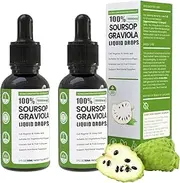 100% Pure Organic Soursop Extract, Soursop Bitters Liquid Drops, Soursop Graviola Liquid Drop Immune Boost, Relax, Liver and Sleep, Sugar, Gluten Free, Natural Flavor, 2 Fl Oz, 60 ml