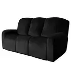 Velvet 8-Pieces Recliner Couch Covers Reclining Couch Covers for 3 Seat Recli...