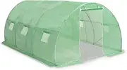 vidaXL Greenhouse 13.5m² PE with 4 Windows Sturdy Garden Vegetable Tomato Plant Fruit House Walk-in Green Anti-UV Shed 450x300x200cm