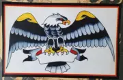 vintage picture machine pat martynuik eagle folk art tattoo flash 11x17 print