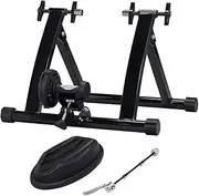 Topeakmart Magnetic Bike Trainer Stand Indoor Magnet Steel Bike Exercise Trainer Stand Resistance Stationary Bike Trainer w/Front Wheel Support and Quick Release Skewer for 26in-28in, 700C Wheels