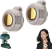 Aerio Clip On Fan, Portable Silent Mini Bladeless Fan, Mini Bladeless Electric Fans, Waist Fans Clip On, Echargeable High Speed Personal Summer Travel Essentials for Women (White*2pcs)