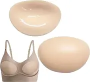 [POMAMZ] Adhesive Bra Pads Push Up Inserts - Silicone Breast Enhancers for Women, Lightweight & Reusable Nude Colored Sticky Bra Pads (1 Pair), Light Beige, One Size