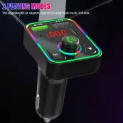Car Ambient Light Bluetooth 5.0 FM MP3 Player Transmitter Dual USB Chargers