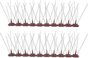 Bird Spikes Stainless Steel, Deterrent Birds Control Defence Pigeon Kit Cover 15 Feet Steel with Base Roofs Set Anti Crows Seagulls for Gardens Balcony Fence Roof Mailbox Window (SK430 (4+2))