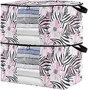 sanluoli 90L 2 Pack Underbed Shoe Organizer with Reinforced Handles, clear window Sweater Containers For Closets