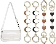 uxcell Bag Extender Chain, 4 Pcs Purse Strap Extenders Heart Moon Shape Chain Purse Making Supplies for Replacement Handbag Shoulder Bag Wallet Decoration, Black/Brown