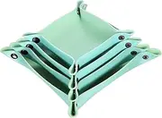sourcing map 4pcs PU Leather Valet Tray Unisex Folding Small Catchall Tray Portable Entryway Table Tray Nightstand Bedside Desk Tray for Key Wallet Watch Coin Jewelry Dice, Blue Green