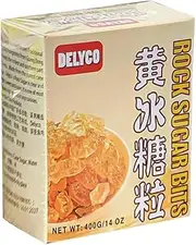 Delyco Yellow Rock Sugar Bits 400g – Natural Cane Sugar Crystals in Box – Ideal for Tea, Cooking, and Traditional Chinese Recipes