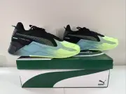 Puma RS-X Fly 387404-01 Lace Up Black/Lime Green/Teal Sneakers, Men's Size US 12
