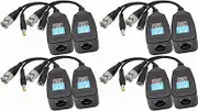 AAOTOKK Video Balun RJ45 to BNC Transceiver Transmitter HD-CVI/TVI/AHD/CVBS with Power Connector for 1080P 3MP 4MP 5MP 8MP CCTV Security DVR Surveillance Camera System (4Pairs)