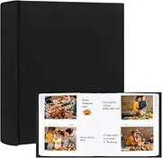 120 Pockets Photo Album with Memo Areas for Fujifilm Instax Wide 300 Camera,Linen Cover,Book for Polaroid Now+/Now Instant Camera,Polaroid Lab Instant Printer,i-Type/600/SX-70 Film(Black)