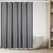 [Lkw Ogechi] Grey Shower Curtain 200/220/240 cm Drop, Anti Mould and Washable Wet Room Shower Curtain, Polyester Waterproof Shower Curtain for Home and Hotels, with Weighted Hem (180 x 200 cm)