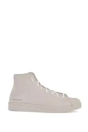 [Y-3] Y-3 high-top pro model sneakers in light gray suede with velcro closure 10 Grey