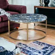 Blue Agate Coffee Table Top Stone Center Hallway Furniture Home Decor