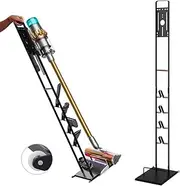 [9SHOME] Freestanding Vacuum Stand Rack with Wheels, Vacuum Cleaner Accessory Metal Organiser Storage Bracket Holder for Dyson Handheld Cordless Cleaners V6 V7 V8 V10 V11 V15, DC30 DC31 DC34 DC35 DC58