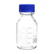Isolab Lab Reagent Bottle, 250ml, Clear, Medium Neck, with Screw Cap, Borosilica