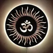 Inder Craft L.E.D Logo OM(ॐ), Home Decor Multicolor L.E.D Logo for Kids, Fits Bedroom, Living Room, Kitchen & Bath (18X18 Inch)