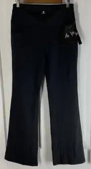 Zeronic Yoga Pants (Womens Size Large 30”x31”) Black, Stretch, Flared, Pull-On