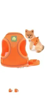 SMALLLEE_LUCKY_STORE New Soft Mesh Nylon Vest Small/Medium Dog Harness Orange