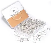 BEADNOVA 8mm Open Jump Rings Silver Jump Rings for Jewelry Making and Keychains (300Pcs)