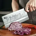 Cleaver Knife Stainless Steel Full Tang Wood Handle Chef Butcher Slicing Beef XL