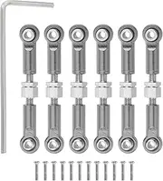 uxcell 6 Pcs Steering Servo Turnbuckle Rod RC Aluminum Alloy Linkages for A959 A969 A979 K929 1/18 On-Road RC Car (Gray, 37mm)