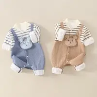 在飛比找ETMall東森購物網優惠-嬰兒寶寶假兩件雙層純棉連體衣服
