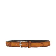 [GIANNIFRANCO BELTS] GIANNIFRANCO BELTS Topstitched suede leather belt Man 100 100 Brown