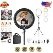Portable 19-Inch LED Ring Light with Bluetooth Control for Flawless Photography
