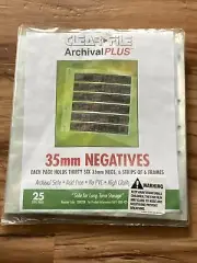 Clear File Archival Plus 35mm Slides Preservers 20 2X2 Slots/pg Open Pk 76 PAGES