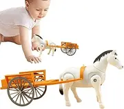 Electric Horse Cart Toy,Electric Horse Pull Cart Toy - Retro Walking Retro Horse-Drawn Cart Model for Home, School, Daycare Center