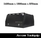 1600 x 1800 x 850 Flat Aluminium Dual Cab Ute Canopy Toolbox Flat Alloy Black