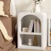 Arched 2 Tier Bedside Table White