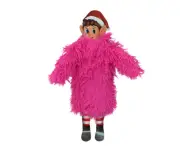 Christmas Elves Behaving Badly Elf Outfit - Long Fur Jacket/Pink