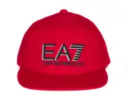 NWT EMPORIO ARMANI BASEBALL CAP solid red EA7 polyamide Italy onesize