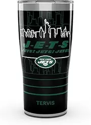 Tervis Traveler NFL New York Jets - Slogan Triple Walled Insulated Tumbler Travel Cup Keeps Drinks Cold & Hot, 20oz, Stainless Steel
