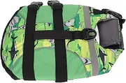 Dog Floatation Swimming Vest, Reflective Dog Life Jacket Adjustable Strong Handle D Ring Hook for Swimming (L)