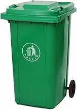 Outdoor Outdoor Wheeled Trash Can 100L 120L 240L Large Trash Bin with Lid Residential Commercial Trash Can Heavy Duty Wastebasket for Office/Restaurant/School/Kitchen Recycling dustbin(Green,120L)