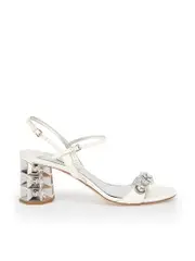 White Patent Crystal Embellish Sandals