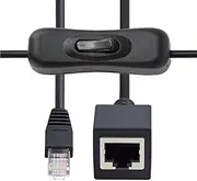 cablecc RJ45 Extension Cable with 304 Singal Switch On/Off CAT6 8P8C STP UTP Male to Female LAN Ethernet Network Patch Cord 60cm