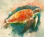 SEA TURTLE WATERCOLOR IMAGE COMPUTER MOUSE PAD 9 x 7