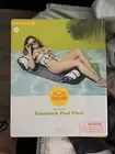 Sun Squad Inflatable Pool Float Lounger Water Hammock - Navy Blue 41” X 27” New