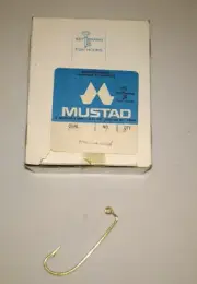 Mustad -O'shaughanessy - 1 BOX 100 CT. #47 - GOLD Plate - Fish hooks