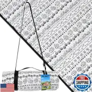 PICYALO Outdoor Picnic Blanket White Fish 80"x80" Extra Large Sandproof Beach